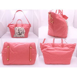Louis Vuitton Shoulder Vague Handbag Bag Cruise Canvas Coral Nouvelle Cabas Pink